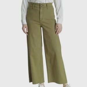 NWT OAT New York High Rise Wide Leg Pants Olive Size 8
